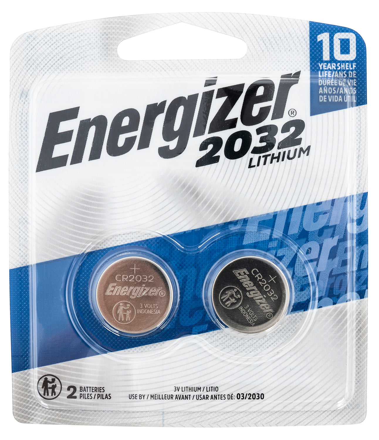 Energizer 2032BP2 CR2032 3V Lithium Button Cell Battery Pack of 2