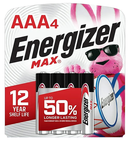 Energizer E92BP4 AAA 1.5V Alkaline Max Batteries Pack of 4