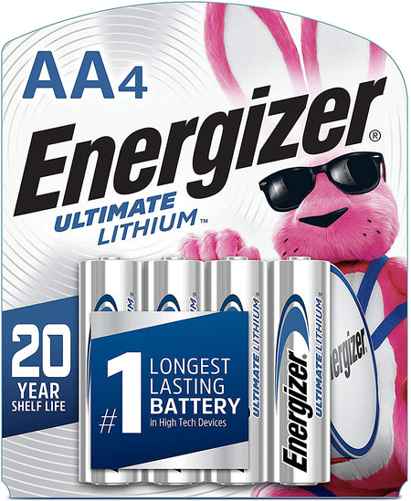 Energizer L91SBP4H3 AA 1.5V Ultimate Lithium Batteries Pack of 4