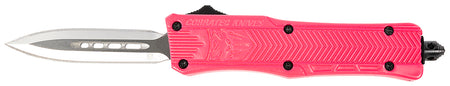 CobraTec CTK-1 Small OTF 2.75" Dagger D2 Steel Plain Blade Pink Aluminum Handle Includes Glass Breaker