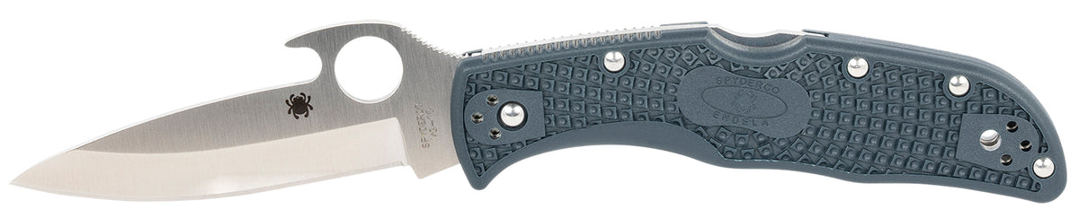 Spyderco Endela Lightweight 3.41" VG-10 Plain Clip Point Blade Blue-Gray Textured FRN Folding Knife