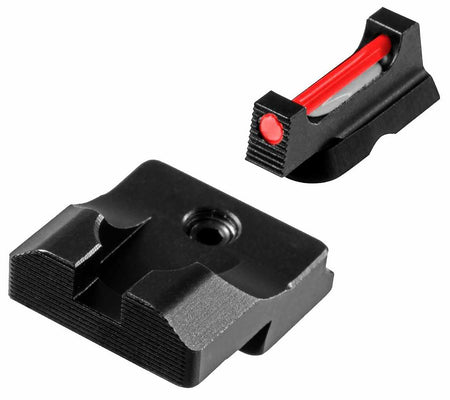 TruGlo TGTG132MP S&W M&P Fiber-Optic Pro Front Sight Red with Black Serrated Rear Sight