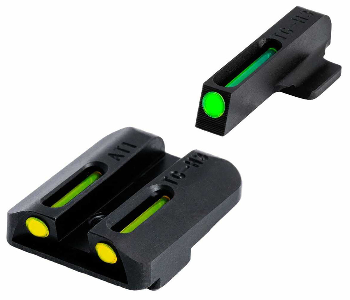 TruGlo TGTG131NT1Y TFO Night Sight Set for 1911 Government - Green/Yellow Tritium Fiber Optic