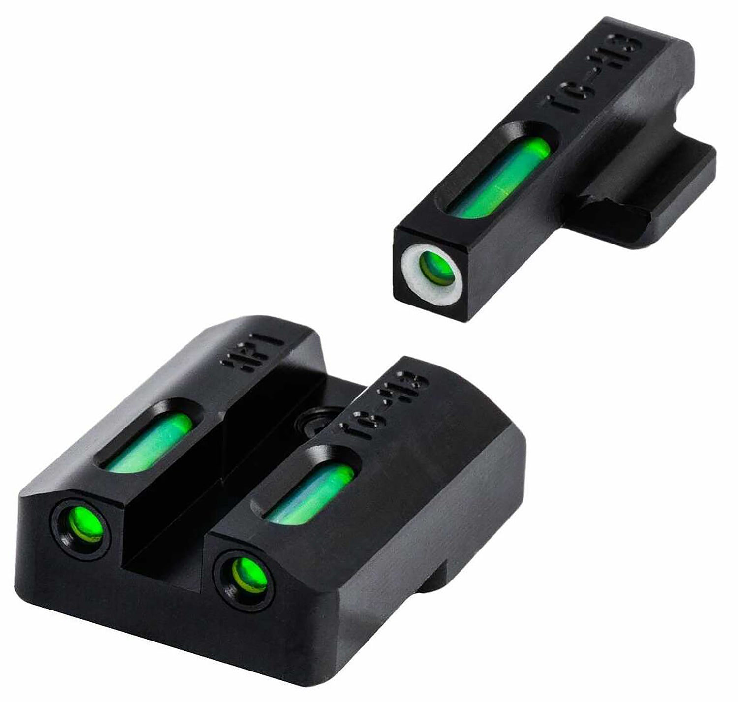 TruGlo TGTG13CZ2A TFX Day/Night Sight Set - Green Tritium Fiber Optic with White Outline