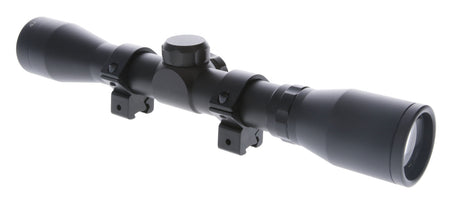TruGlo TG8504XB Buckline Black Anodized 4x32mm Rifle Scope Duplex Reticle & Rings
