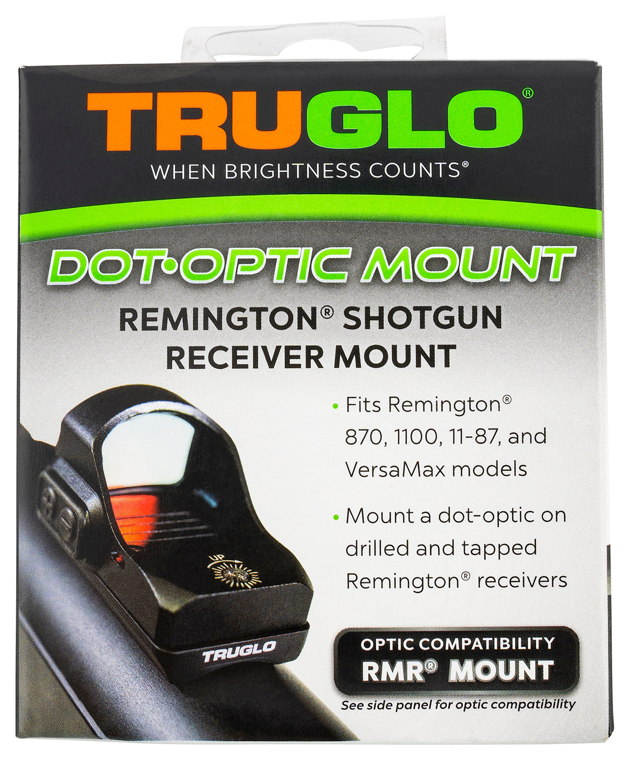 TruGlo TGTG8955R2 Red Dot Optic Shotgun Receiver Mount Black Remington Compatible Trijicon RMR