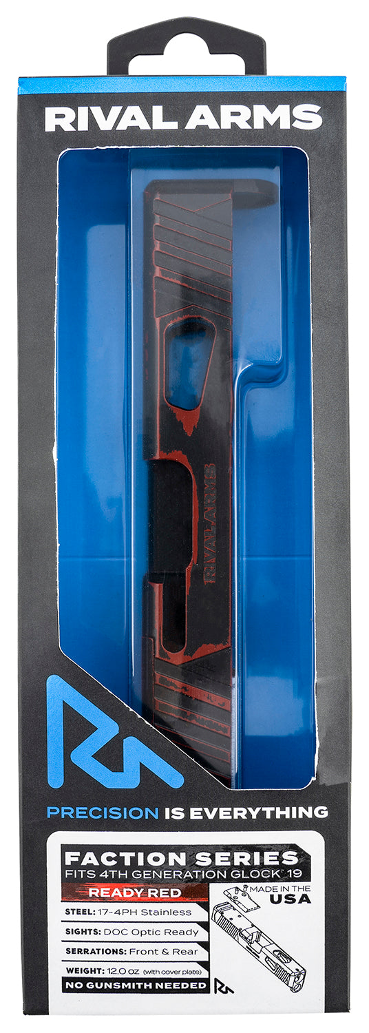 Rival Arms RA12G206A Glock 19 Gen4 Faction Series Docter Cut Slide Cerakote Ready Red