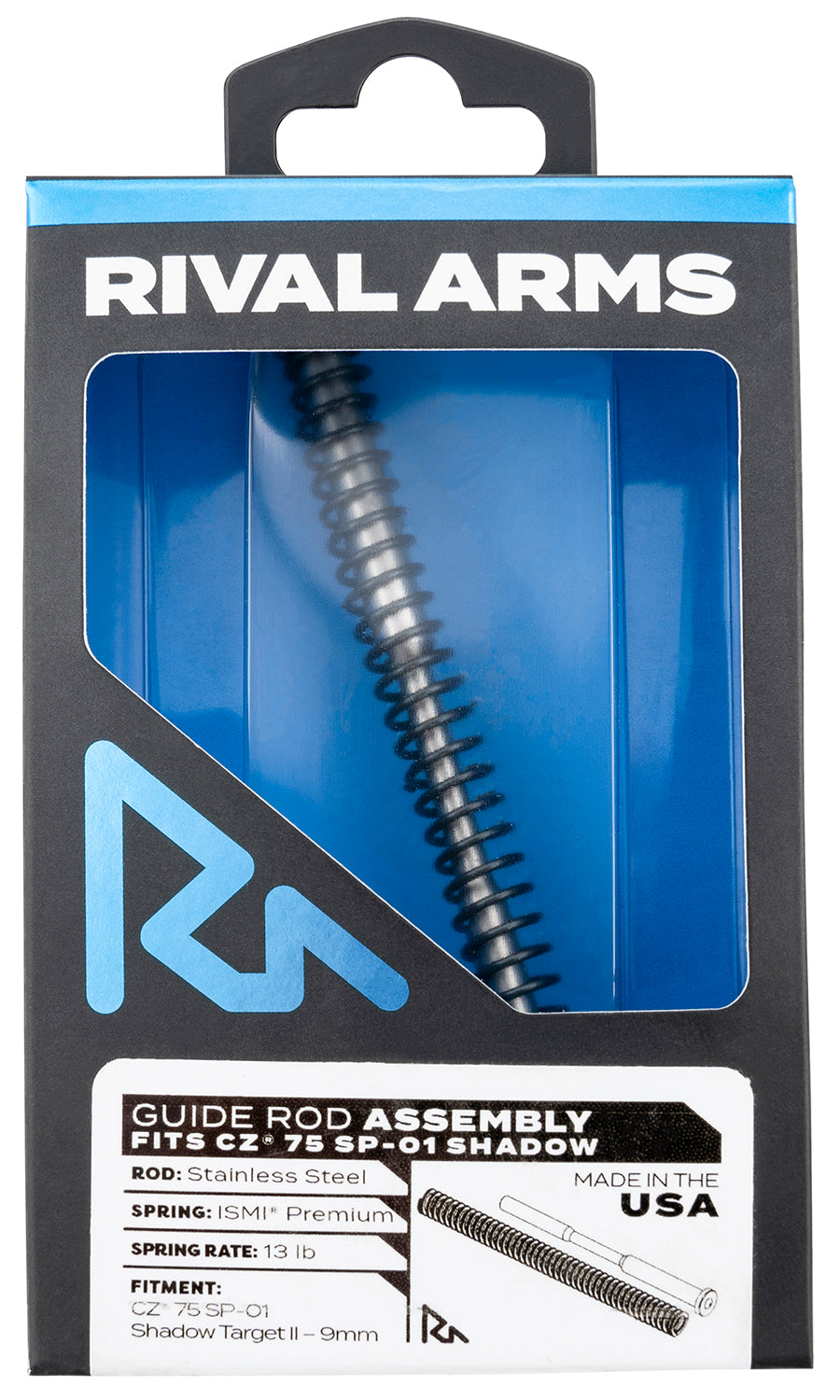 Rival Arms RARA50C201S Black Stainless Guide Rod Assembly CZ 75 SP-01 Shadow Target II