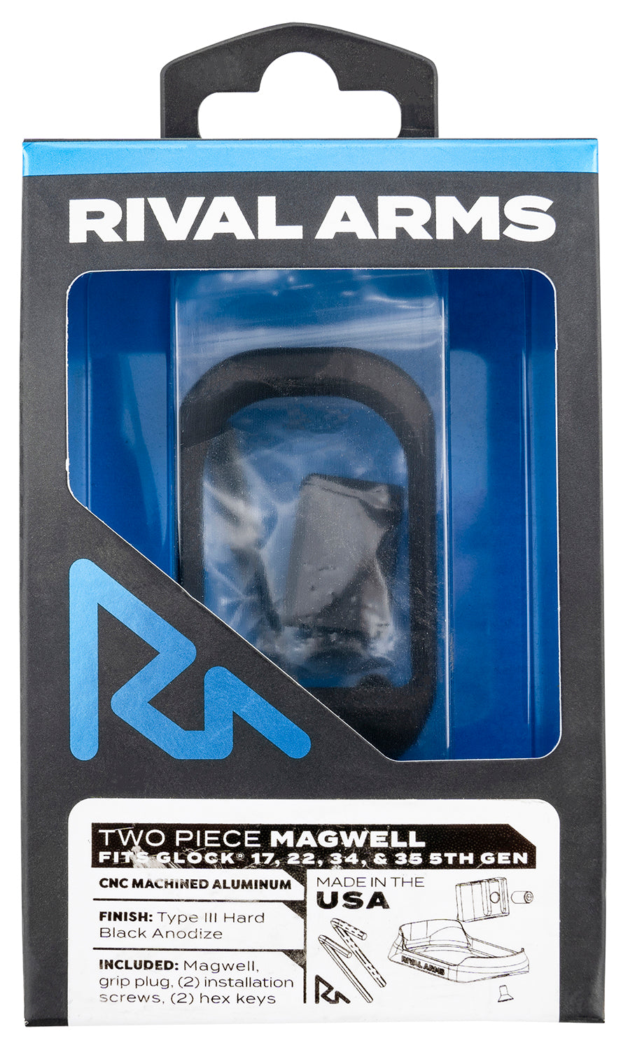 Rival Arms RARA70G121A Gen5 Glock 17/22/34/35 Two Piece Magwell Anodized Black Aluminum
