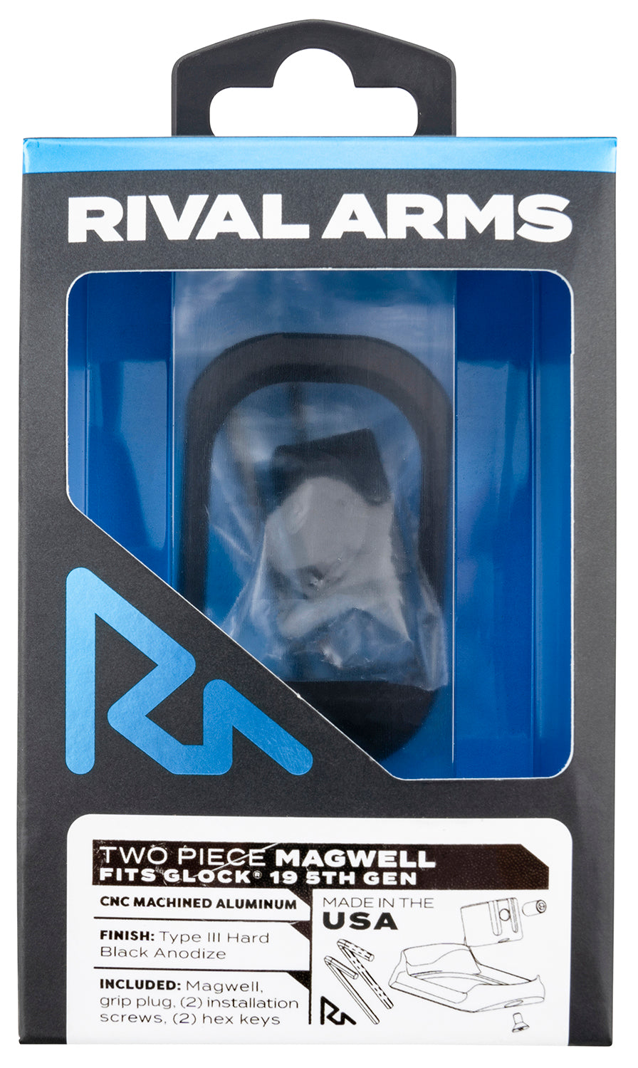 Rival Arms RARA70G221A Glock 19 Gen5 Two Piece Magwell Black Anodized Aluminum