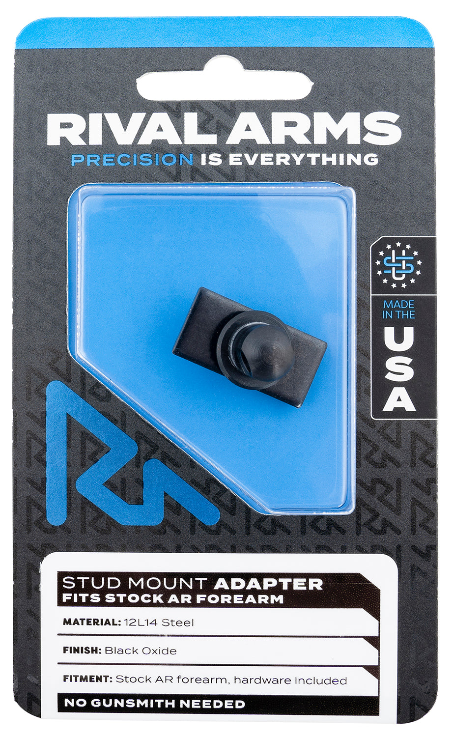 Rival Arms RA-RA92M6B AR Stock Forearm Stud Mount Adapter Black Oxide Steel