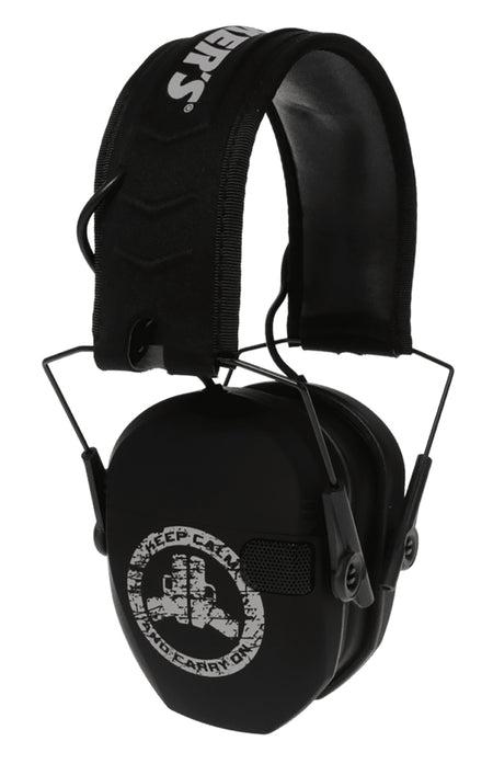 Walker's GWPRSEMFSKCCO Razor Freedom Electronic Hearing Muff 23 dB Over-the-Head Black Carry On Logo