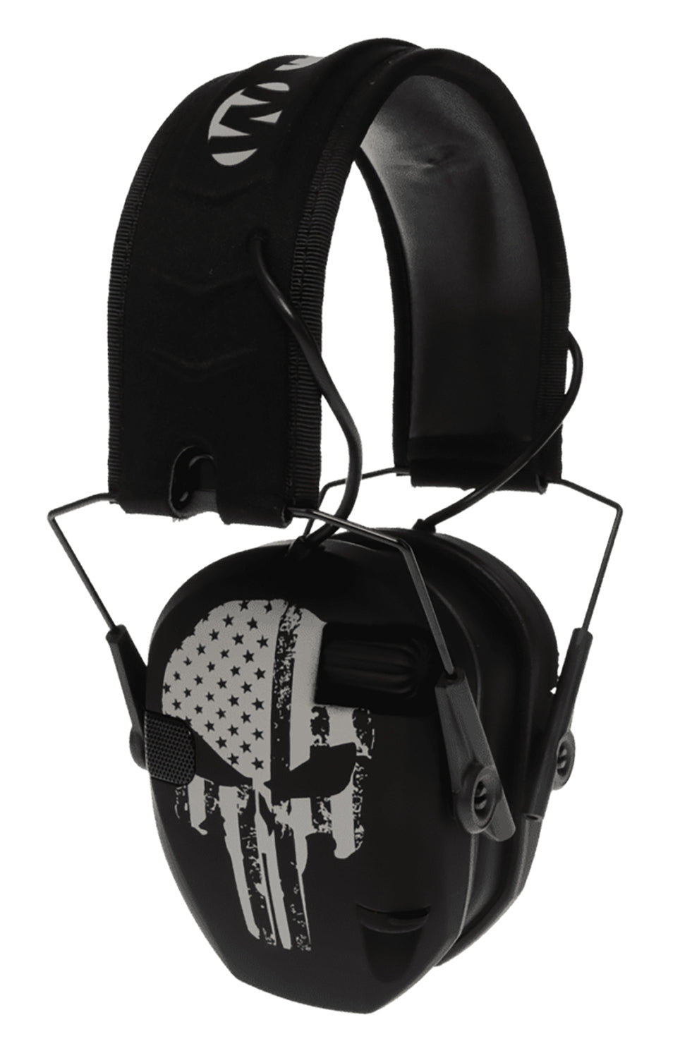 Walker's WPRSEMFSPUN Razor Freedom Electronic Hearing Muff 23 dB Over-the-Head Black Punisher Flag