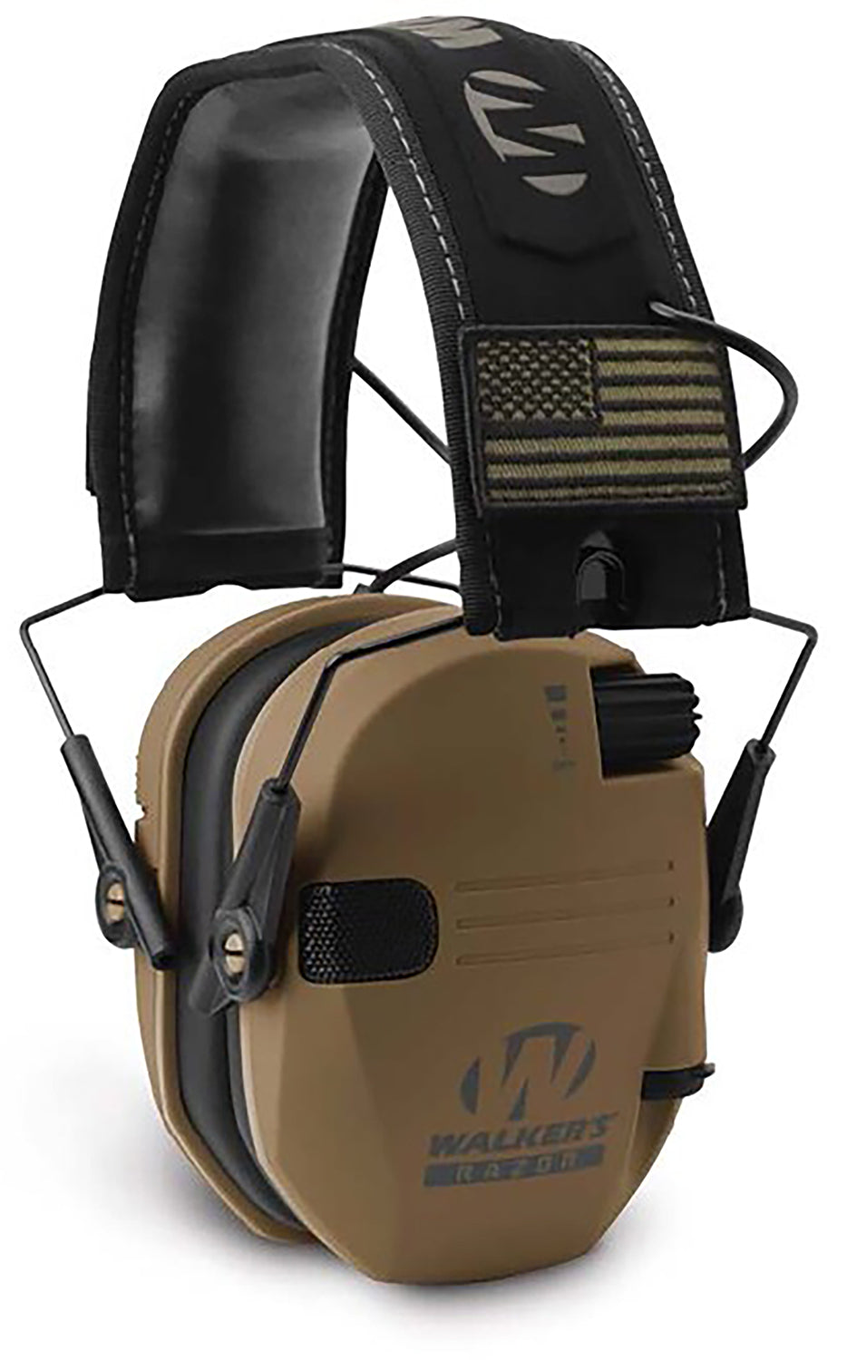 Walker's GWPRSEMPATBB Razor Patriot Electronic Muff 23 dB Over-the-Head Battle Brown Black Velcro Patch