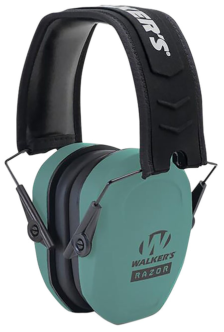 Walker's GWPRSMPASTL 27 dB Razor Slim Passive Muff Teal Black Over-Head