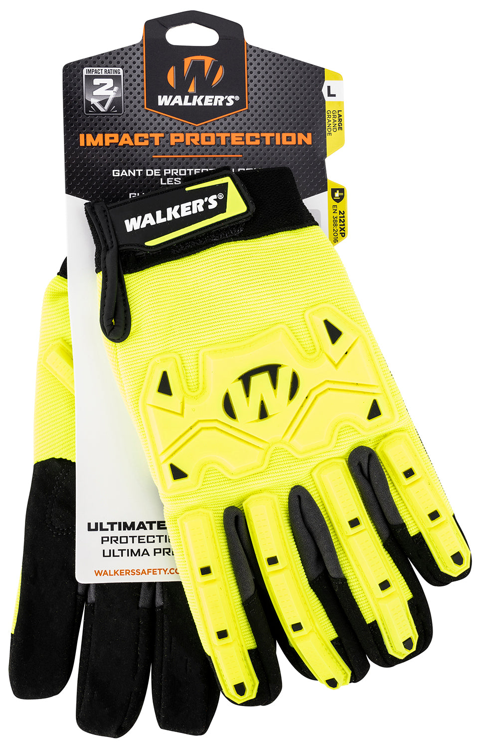 Walker's GWPSFHVFFIL2SM Small Impact Protection Yellow/Black Synthetic Leather Gloves