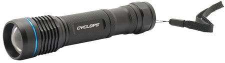 Cyclops Steropes 700 Black Anodized 700-Lumen Rechargeable LED Flashlight Twist Focus 18650/AAA