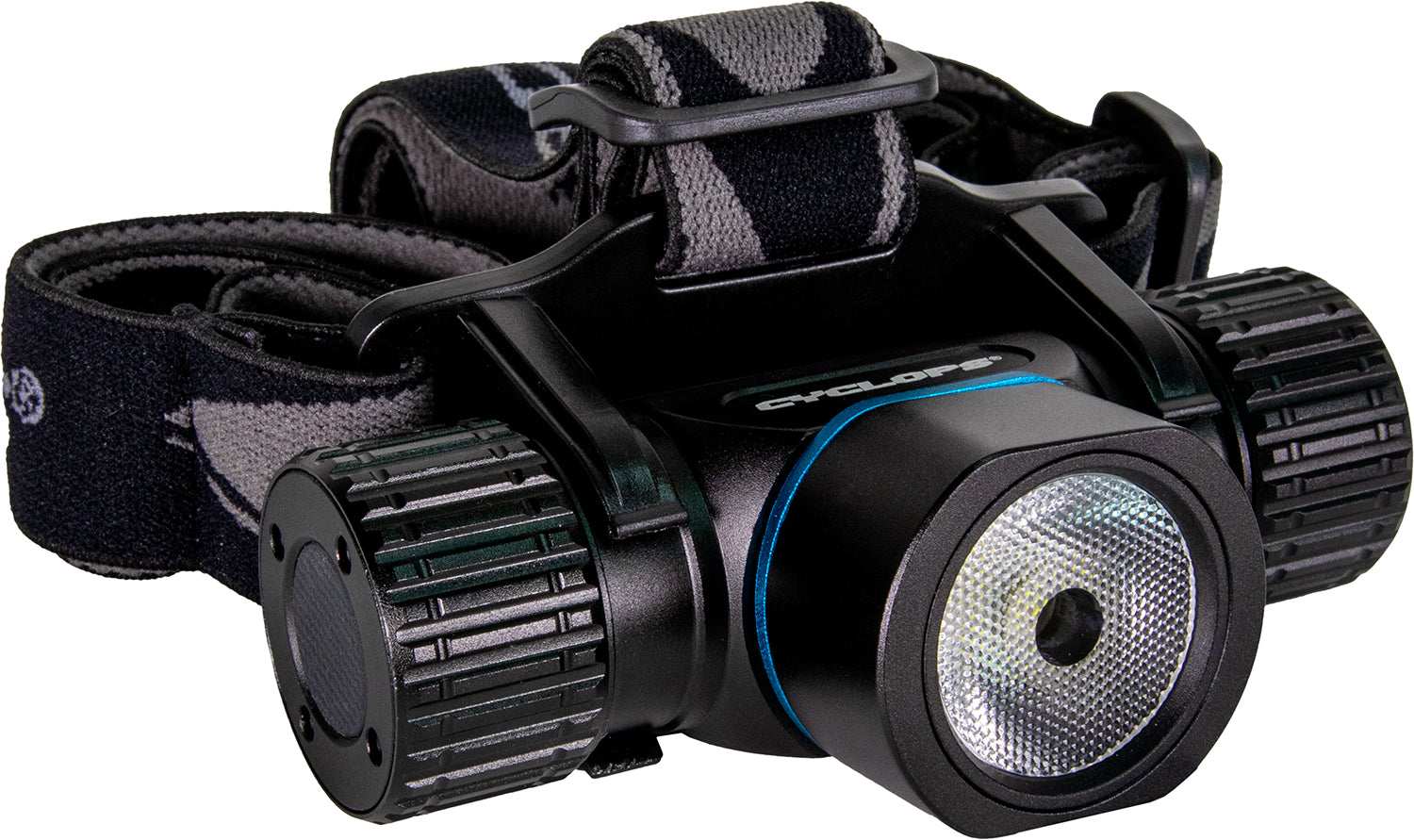 Cyclops Poseidon 2000 Lumens Removable Rechargeable Headlamp Black Anodized LED 200 Meters Up to 5 Hours