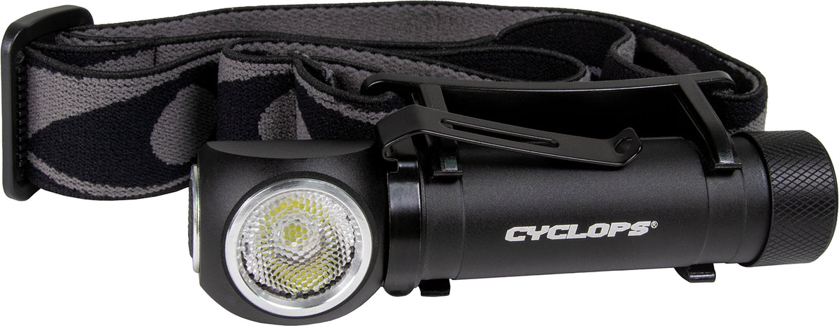 Cyclops Hades 1000 Lumens Removable Rechargeable LED Headlamp Black Anodized P9 Bulb 4.5 Hours