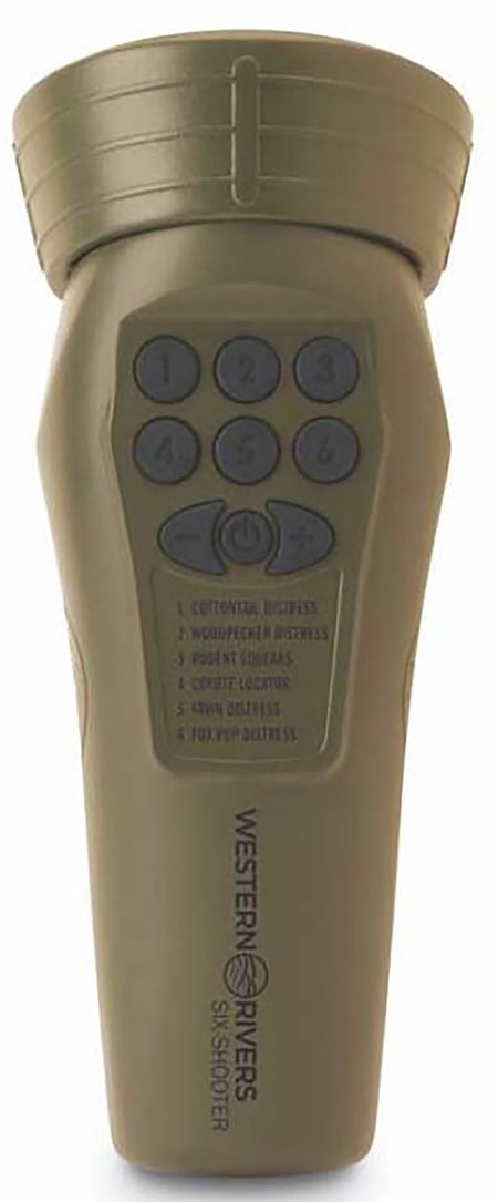 Western Rivers WRC-GC6S Mantis Six Shooter Compact Electronic Predator Call, Brown Plastic