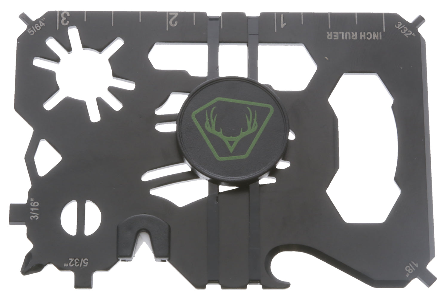 HME HMEWMT 20-In-1 Archery Wallet Tool Black Metal Broadhead Wrench Nock Wrench Allen Wrenches and Card Holder