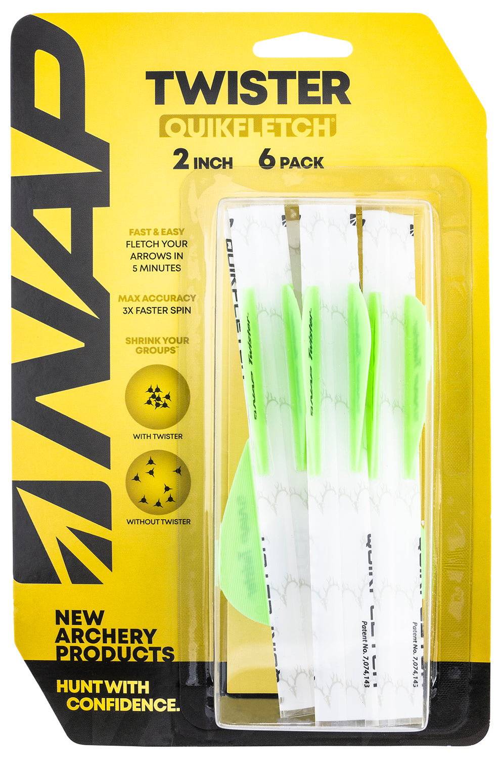 NAP Twister Quickfletch Arrow Vanes White Green 6 Pack