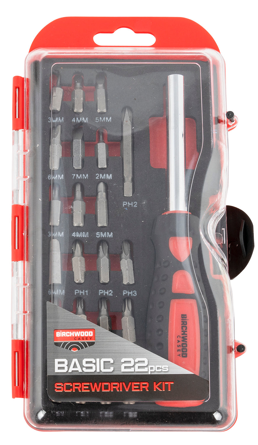 Birchwood Casey BSDS Basic Screwdriver Bit Kit 22 Pcs, Torx/Hex/Phillips/Slotted Included