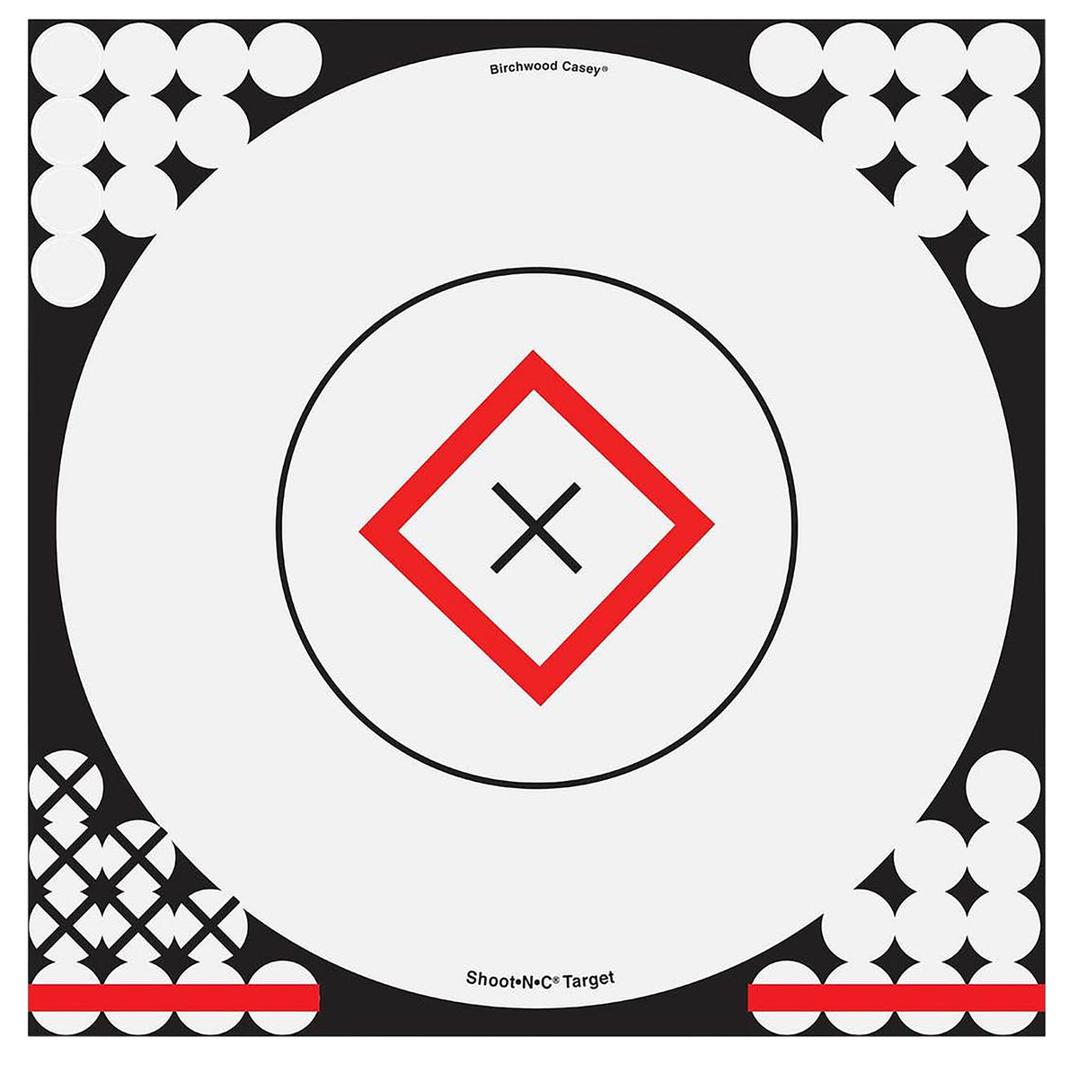 Birchwood Casey 34195 Shoot-N-C Self-Adhesive Reactive 17.25" Bullseye Paper Target Black/Red/White 5 Per Pack
