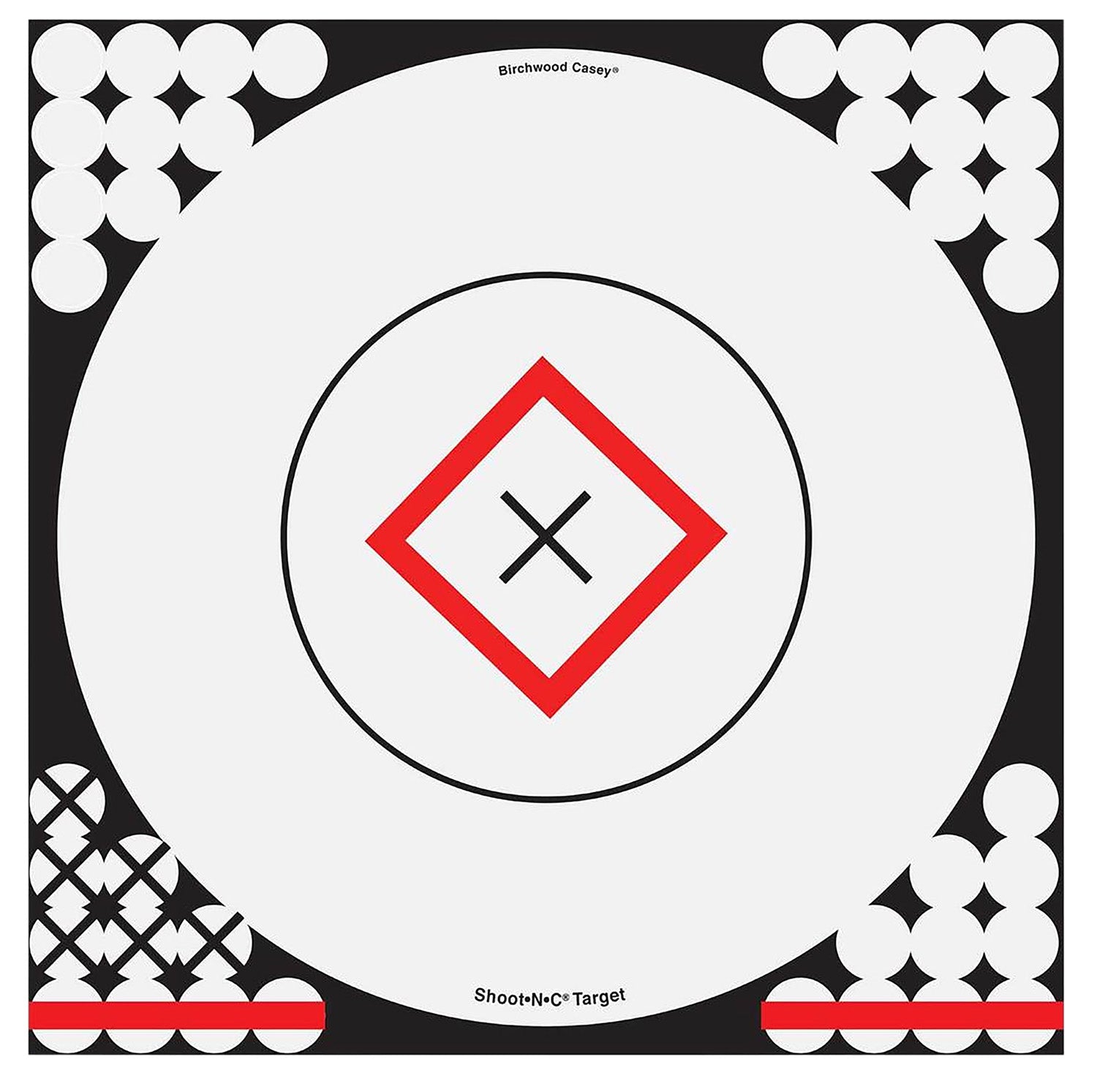 Birchwood Casey 34195 Shoot-N-C Self-Adhesive Reactive 17.25" Bullseye Paper Target Black/Red/White 5 Per Pack