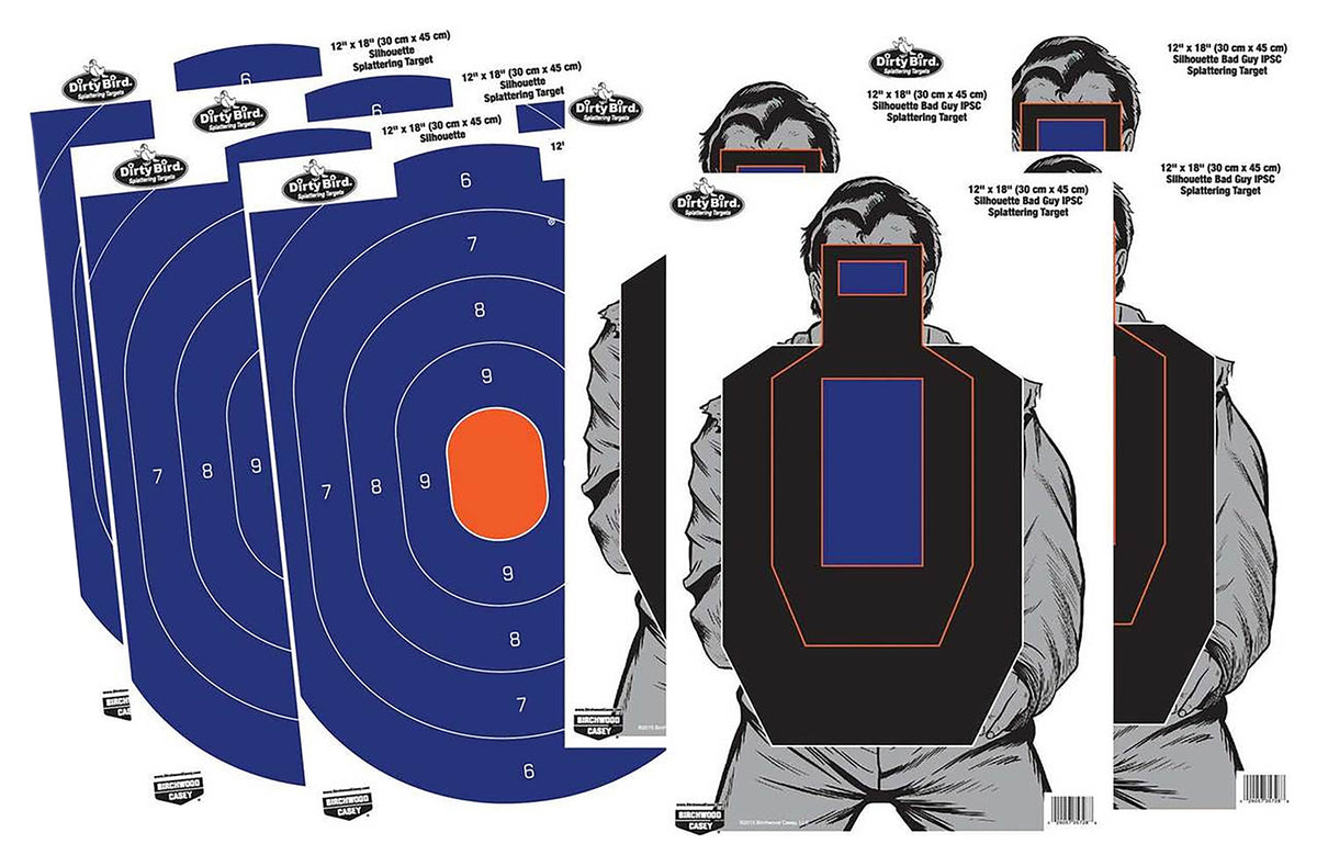 Birchwood Casey 35735 Dirty Bird 12"x18" Silhouette Combo Paper Target 8 Per Pkg