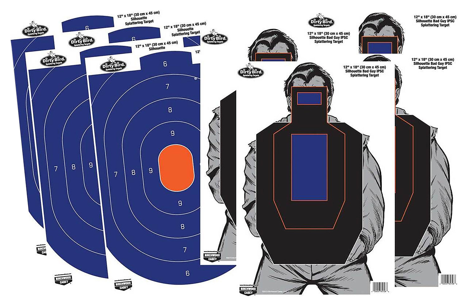 Birchwood Casey 35735 Dirty Bird 12"x18" Silhouette Combo Paper Target 8 Per Pkg
