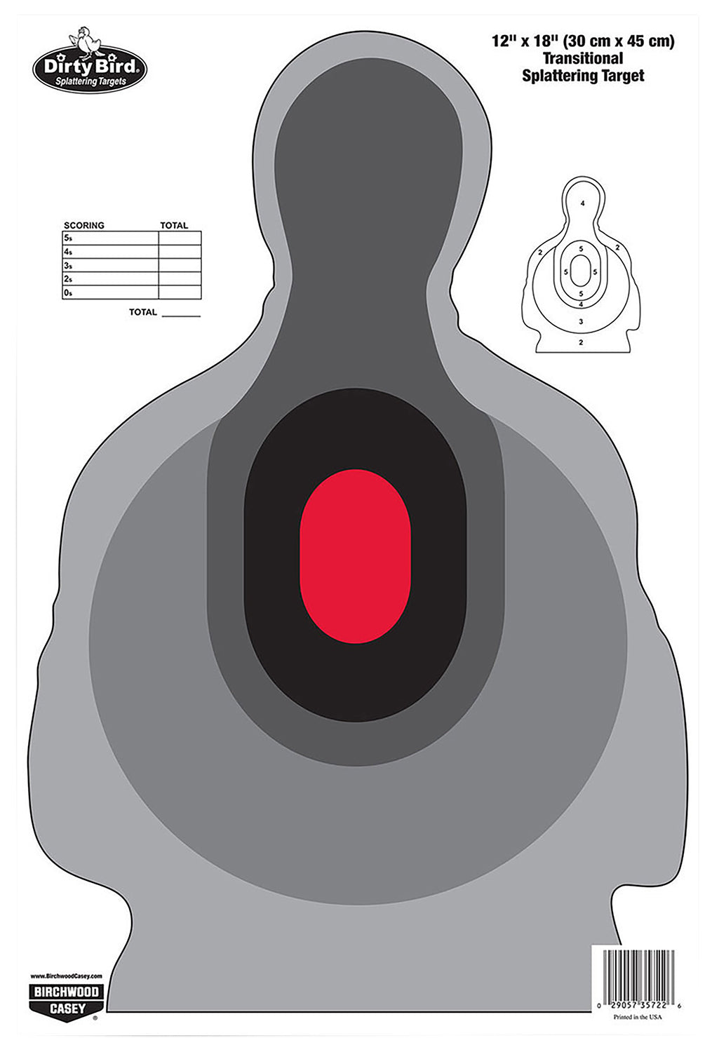 Birchwood Casey 35727 Dirty Bird Silhouette Tagboard Splatter Target 12"x18" 8 Per Pkg