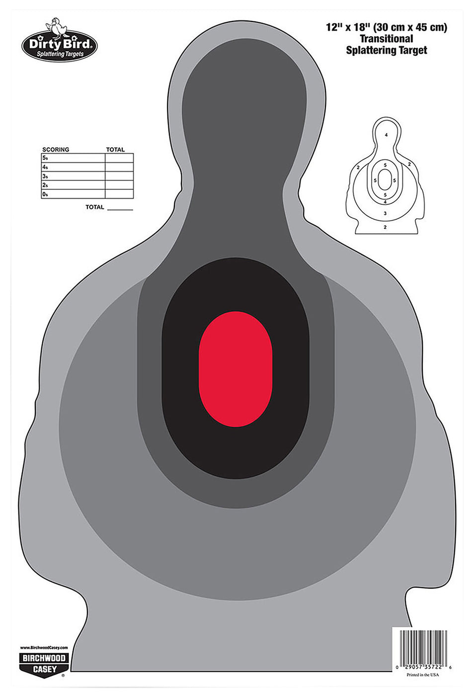 Birchwood Casey 35727 Dirty Bird Silhouette Tagboard Splatter Target 12"x18" 8 Per Pkg
