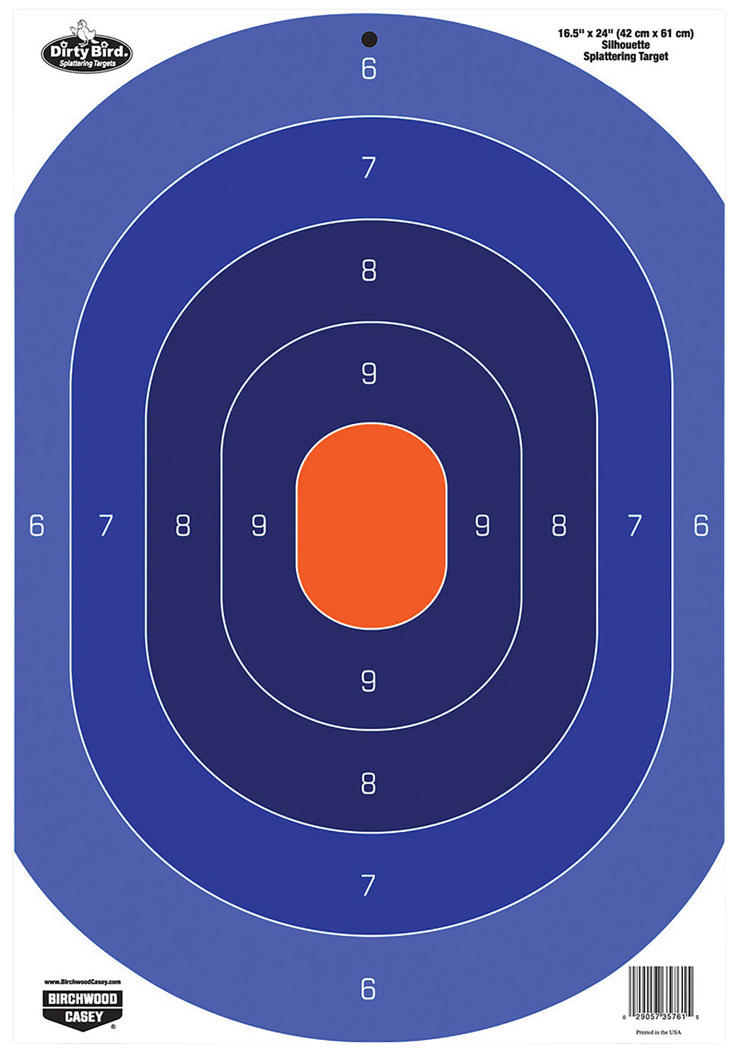 Birchwood Casey 35763 Dirty Bird Silhouette Tagboard Splatter Target 16.5"x24" 3 Per Pkg