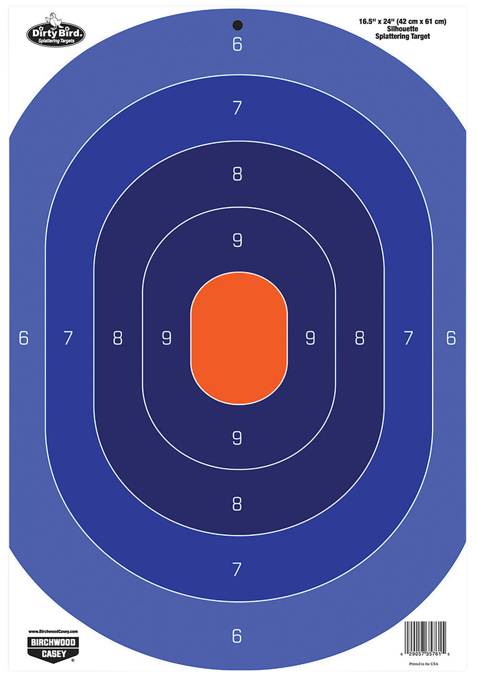 Birchwood Casey 35763 Dirty Bird Silhouette Tagboard Splatter Target 16.5"x24" 3 Per Pkg