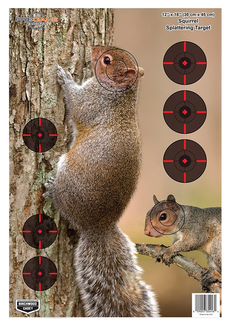 Birchwood Casey 35406 Pregame Squirrel Hanging Paper Rifle Target 12"x18" Impact Enhancement 8 Per Pkg