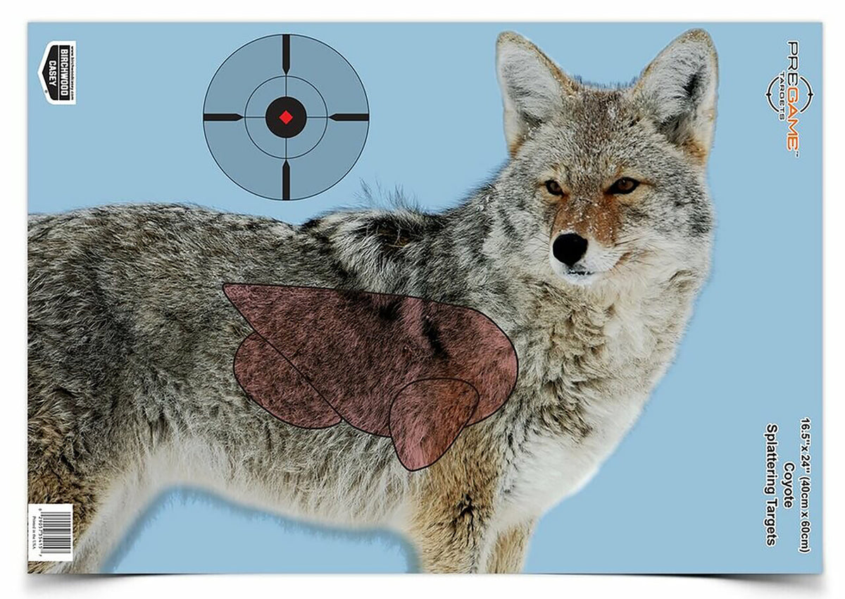 Birchwood Casey 35405 Pregame Coyote Hanging Rifle Paper Target 16.5"x24" Impact Enhancement 3 Per Pkg