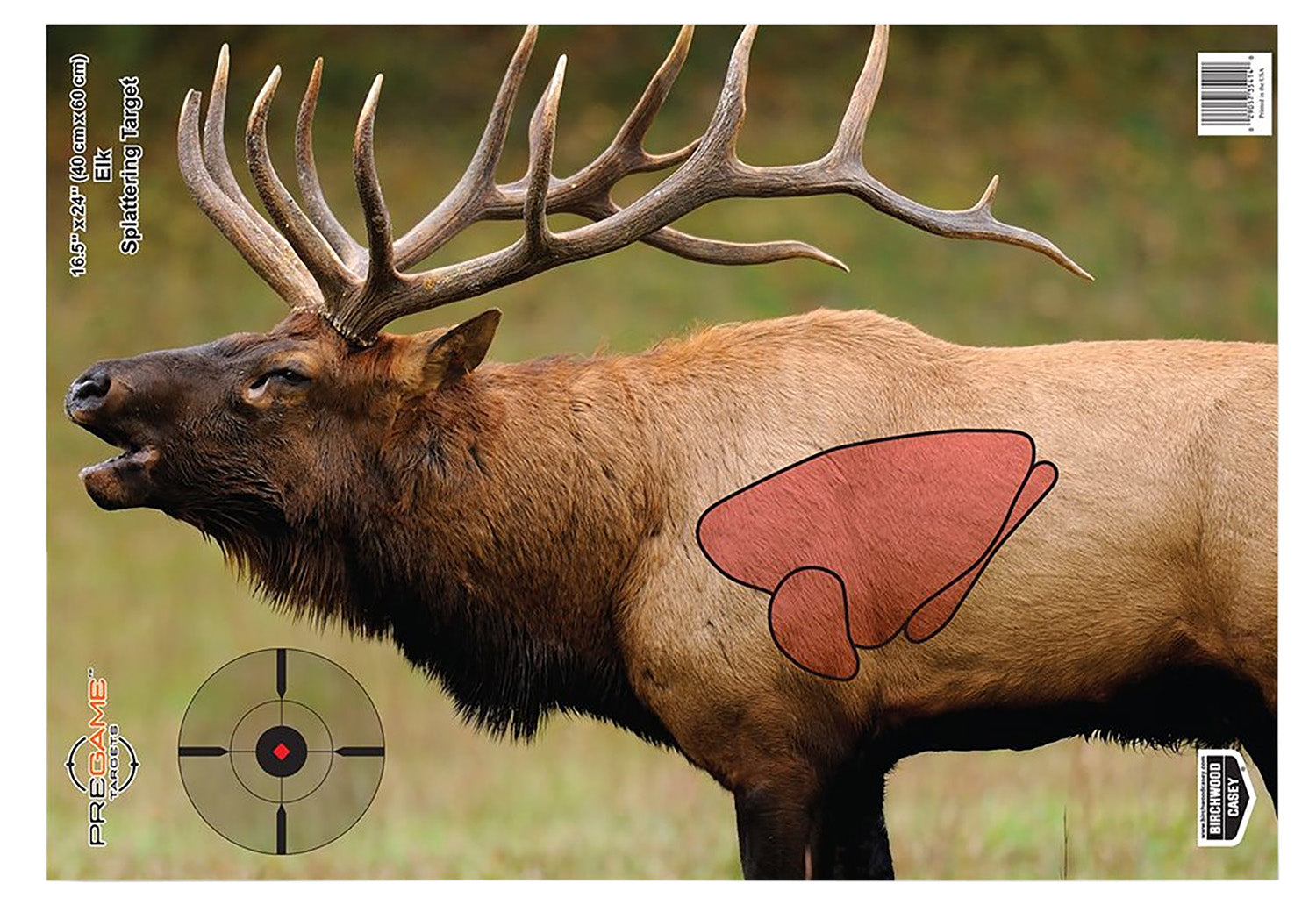 Birchwood Casey Pregame Elk Realistic Paper Target 16.50"x24" Impact Splatter 3 Per Pkg