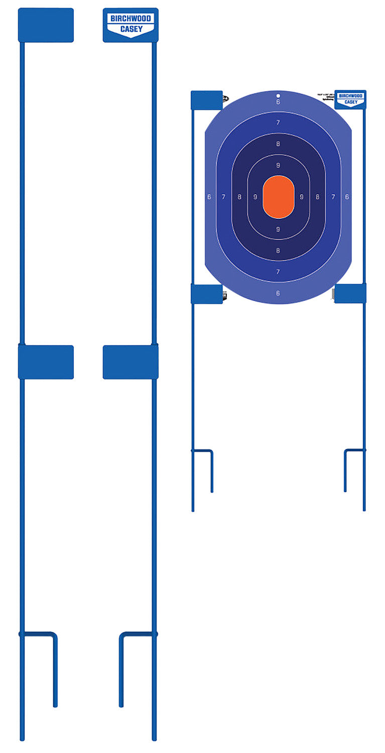 Birchwood Casey Adjustable 36" Blue Steel Shooting Target Stakes Gravity Clip 2 Per Pkg