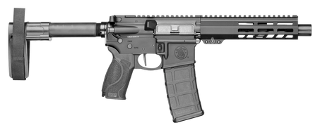 Smith & Wesson 13658 M&P15 223 / 5.56 NATO 7.50" Armornite Barrel 30+1, Fixed Arm Brace, Black Interchangeable Palmswell Grip Inserts, Manual Safety, Straight Buffer Tube, Optics Ready