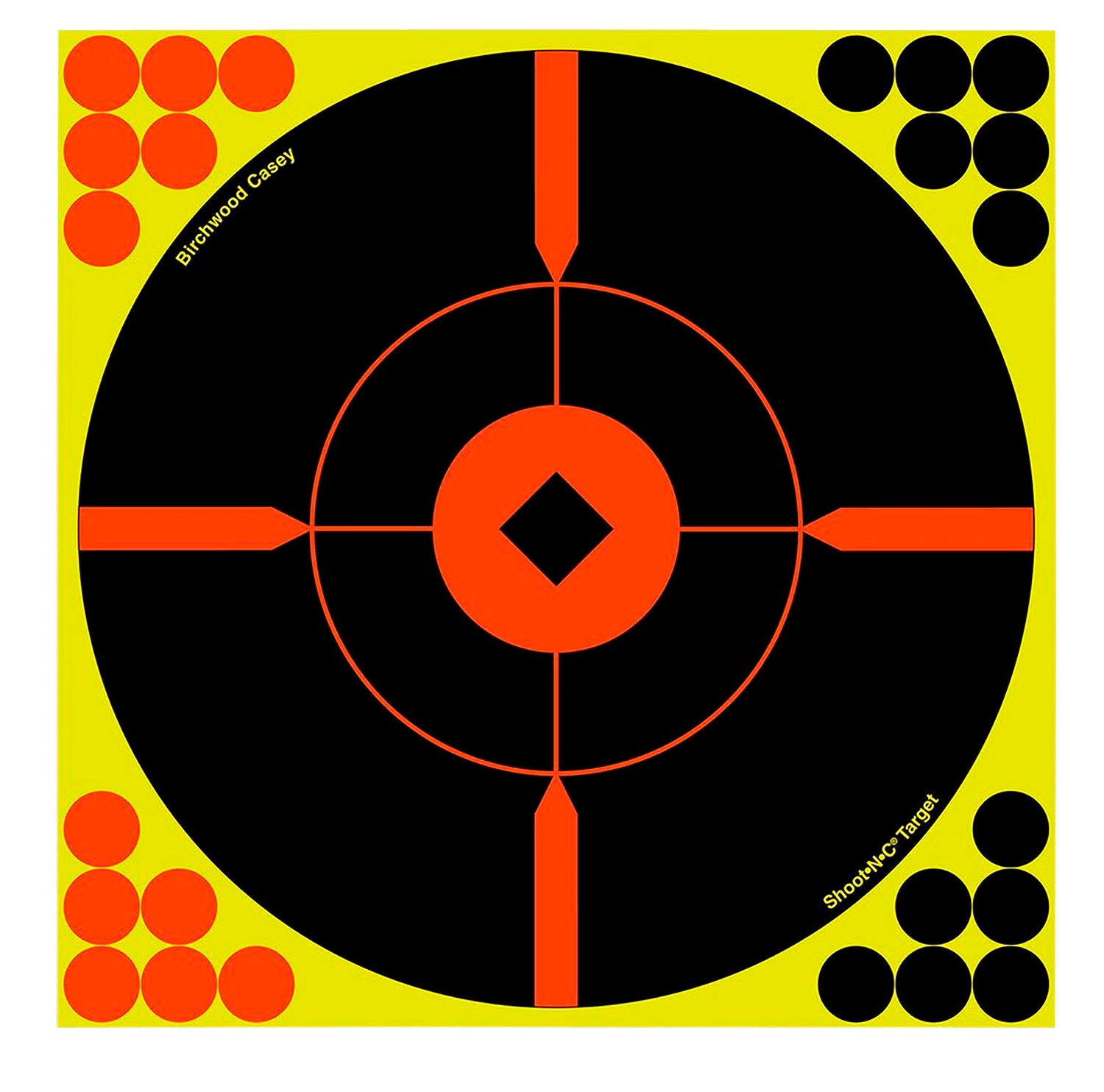 Birchwood Casey Shoot-N-C 34016 Reactive Adhesive Bullseye Paper Target 12" 100 Pk with 2400 Pasters