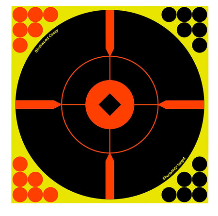 Birchwood Casey Shoot-N-C 34016 Reactive Adhesive Bullseye Paper Target 12" 100 Pk with 2400 Pasters