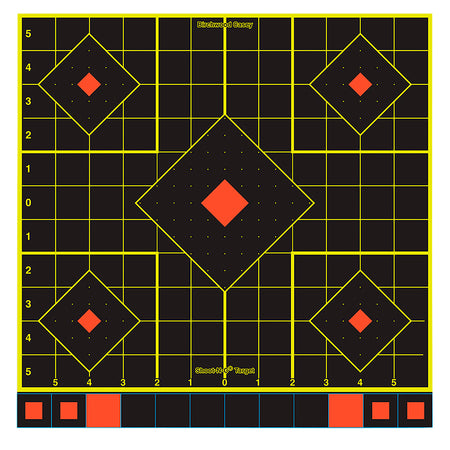 Birchwood Casey Shoot-N-C 34211 Reactive Adhesive 5-Diamond Sight-In Paper Target 12" 100 Pk