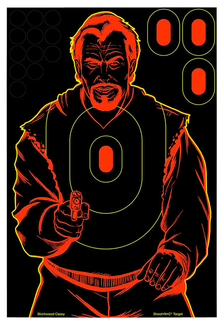Birchwood Casey Shoot-N-C 34643 Bad Guy Silhouette Reactive Adhesive Paper Target 12"x18" 100 Pk