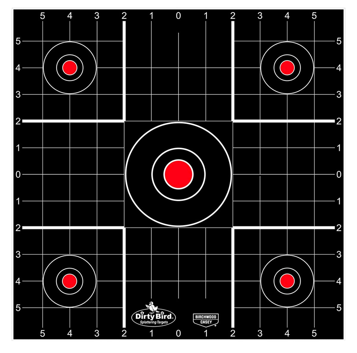 Birchwood Casey Dirty Bird 35270 Bullseye Tagboard Target 12" Sight-In with Grid Pattern 100 Pk