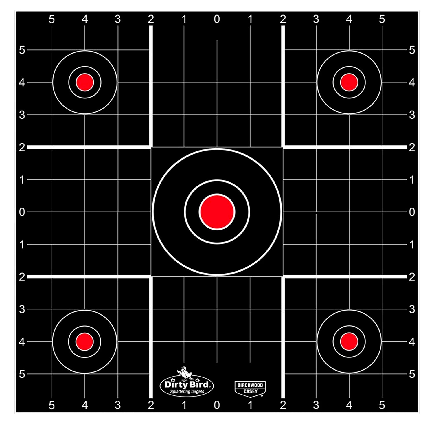 Birchwood Casey Dirty Bird 35270 Bullseye Tagboard Target 12" Sight-In with Grid Pattern 100 Pk