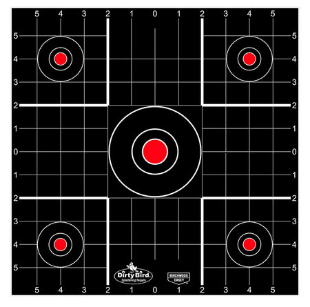 Birchwood Casey Dirty Bird 35270 Bullseye Tagboard Target 12" Sight-In with Grid Pattern 100 Pk
