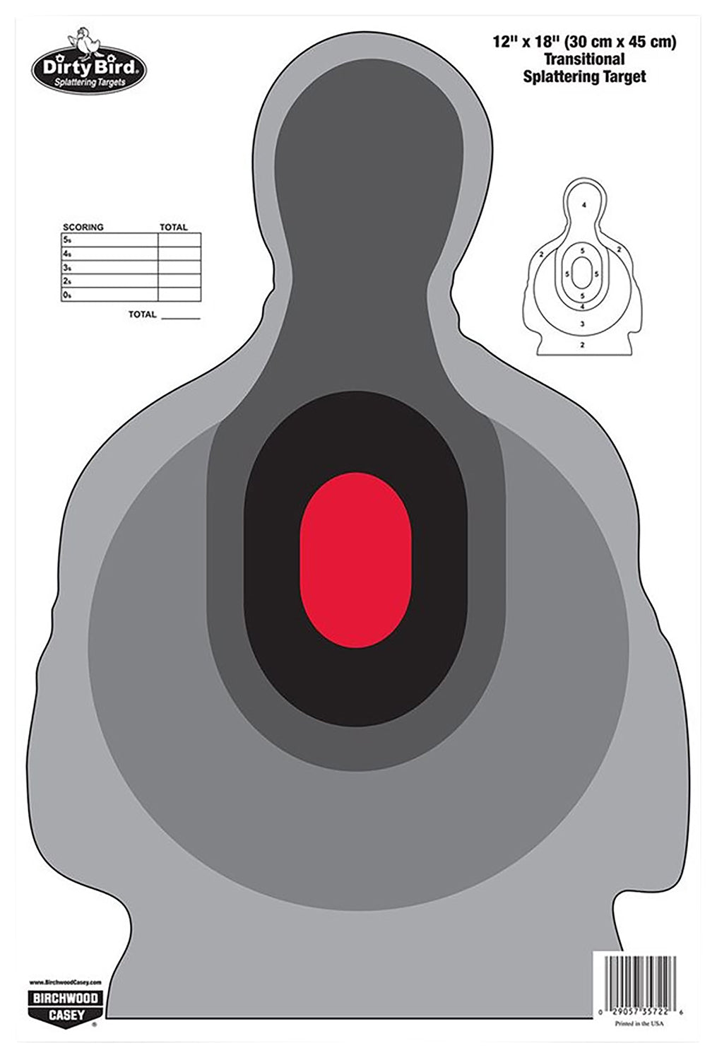 Birchwood Casey 35722 Dirty Bird Silhouette Shooting Target 12"x18" 100 Per Pkg