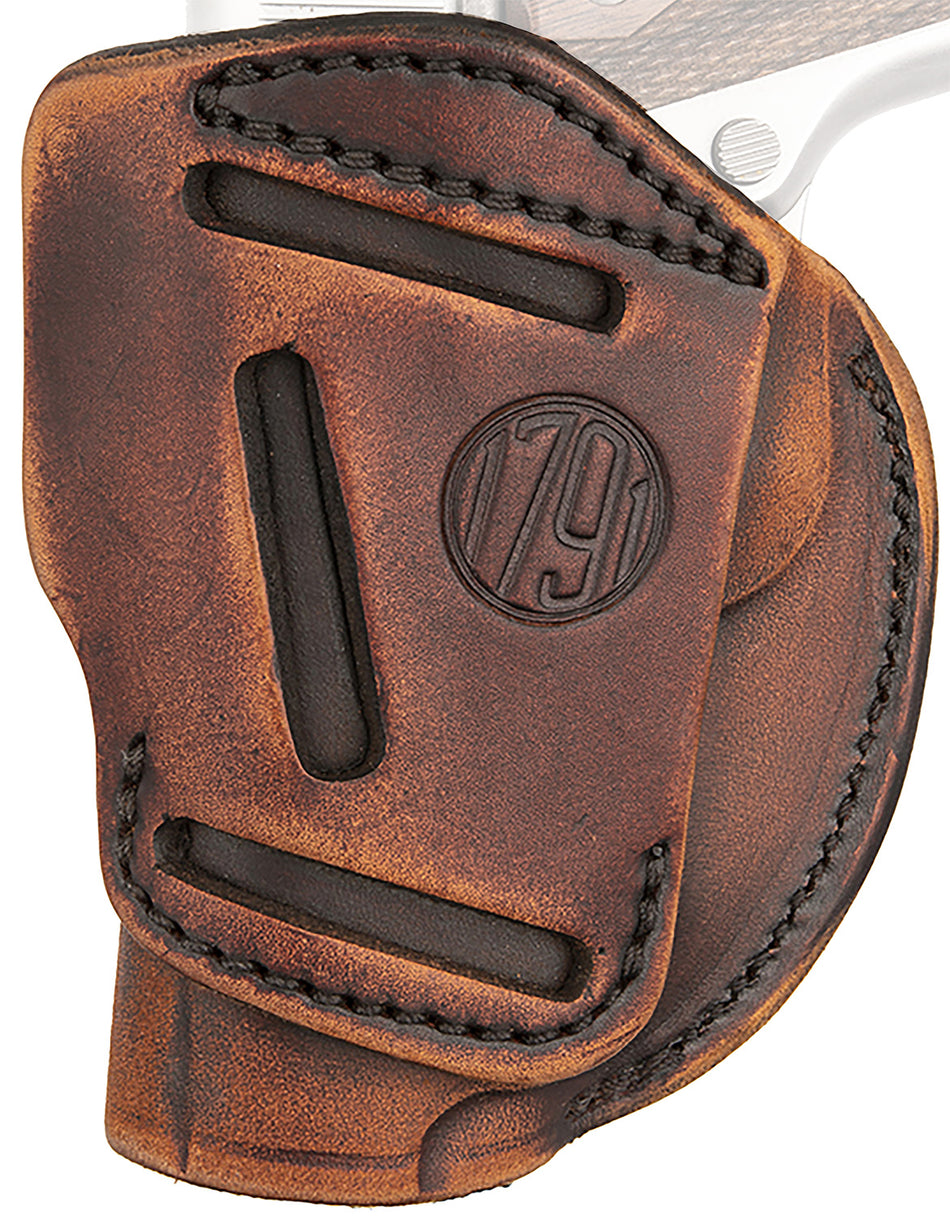 1791 Gunleather 4-Way Carry Leather Holster Size 01 Vintage Belt Clip - 1911 3" & 4" Right Hand