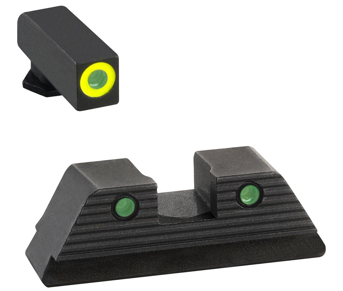 AmeriGlo GL821 Trooper Series Glock Gen 5 Sight Set LumiGreen Outline Front Green Tritium Rear